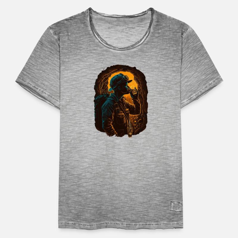 Mining buddy drinks his beer underground Men's Vintage T-Shirt