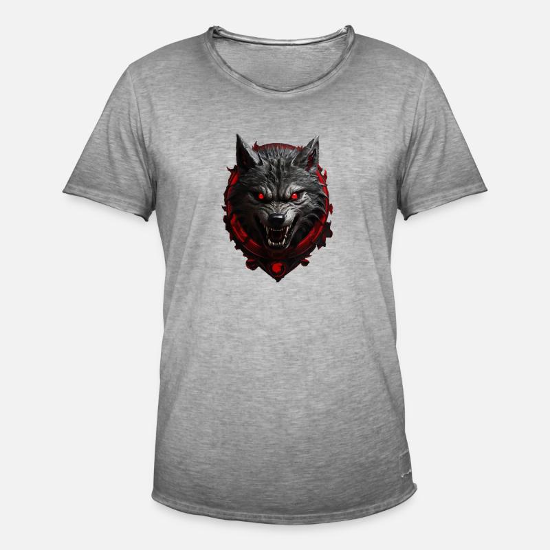 Devil's Wolf - Men's Vintage T-Shirt - vintage grey