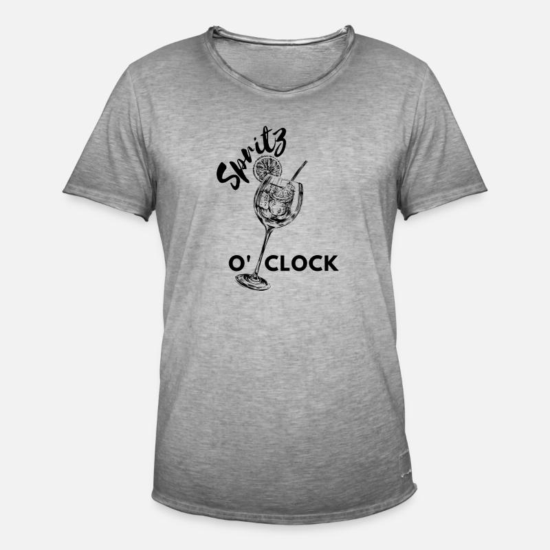 Spritz oder Uhr - Männer Vintage T-Shirt - Vintage Grau