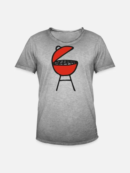 Grill Cricket Drawing - Men's Vintage T-Shirt - vintage grey