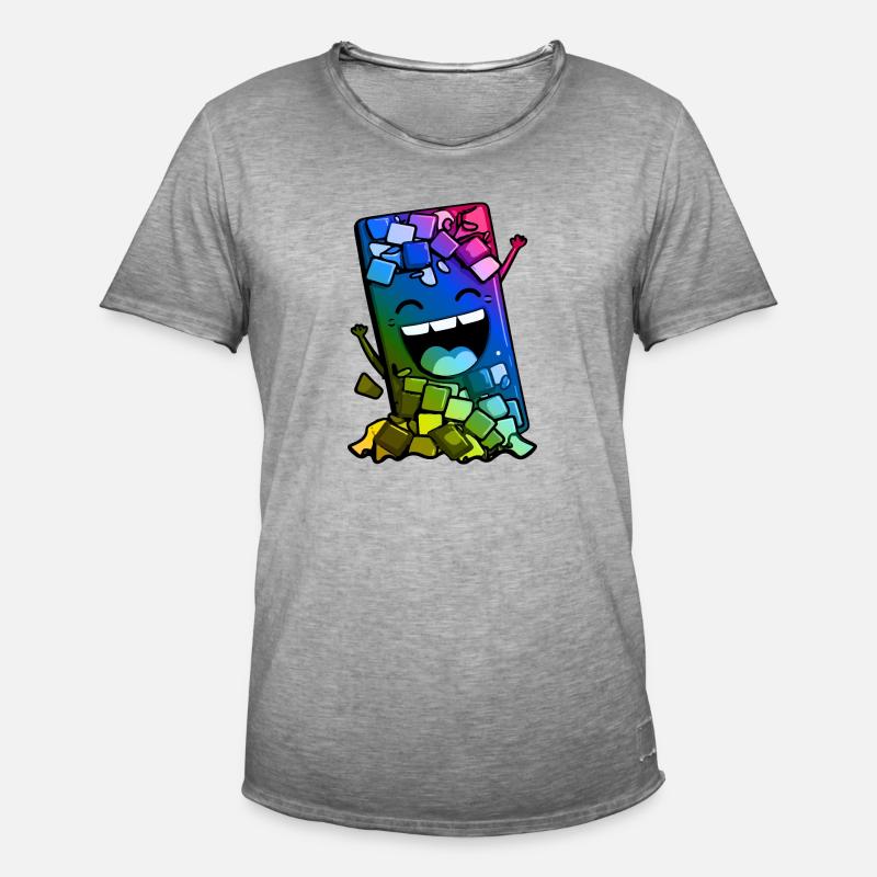 Schokolade Comic Bunt - Männer Vintage T-Shirt - Vintage Grau