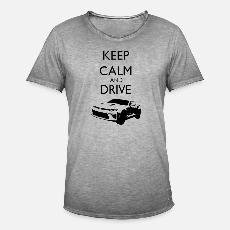 Keep Calm and Drive Camaro - Männer Vintage T-Shirt - Vintage Grau