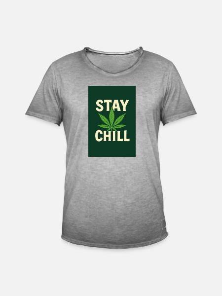 Stay Chill Cannabis Leaf - Men's Vintage T-Shirt - vintage grey