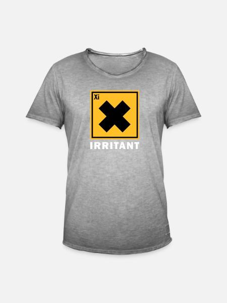 IRRITANT WARNING SIGN - Men's Vintage T-Shirt - vintage grey