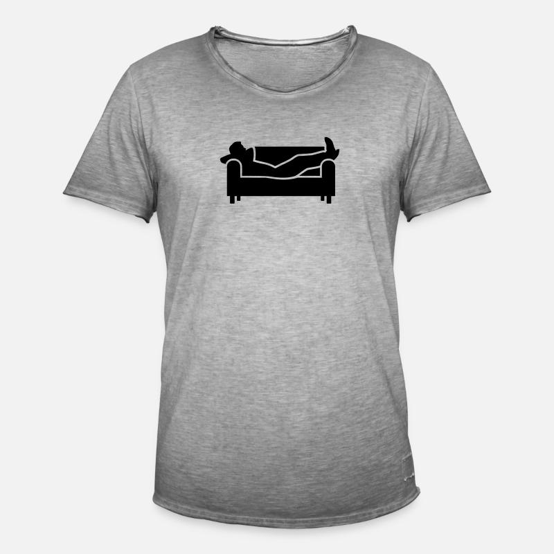 Couch - Männer Vintage T-Shirt - Vintage Grau