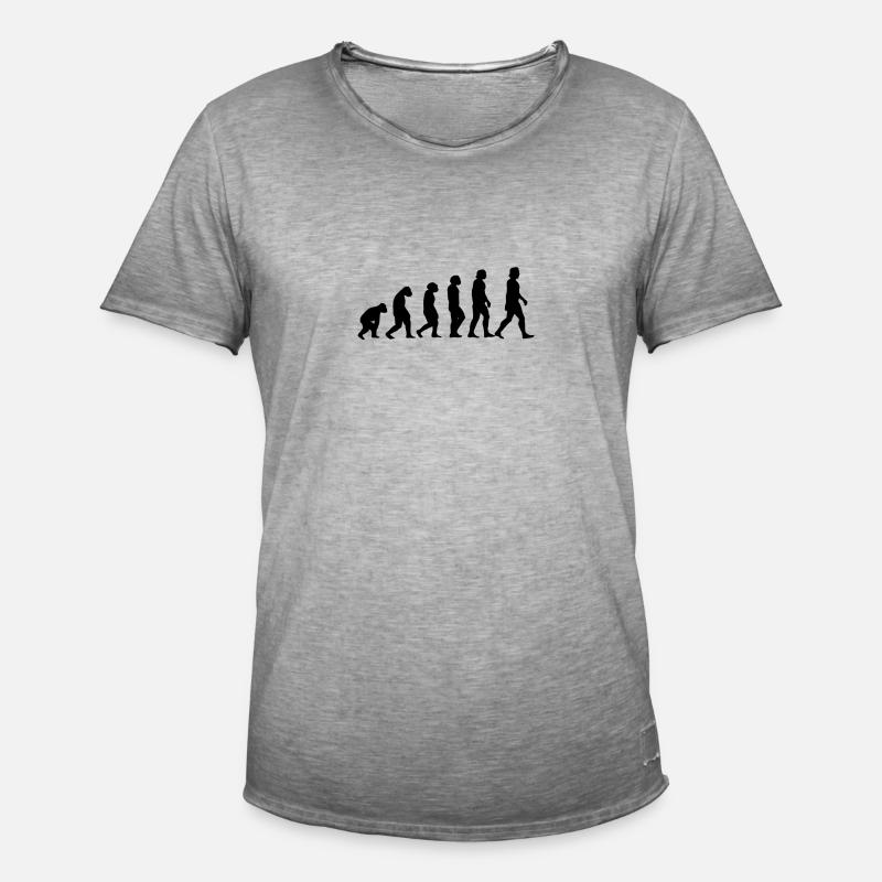 Evolution Affe zum Menschen - Männer Vintage T-Shirt - Vintage Grau
