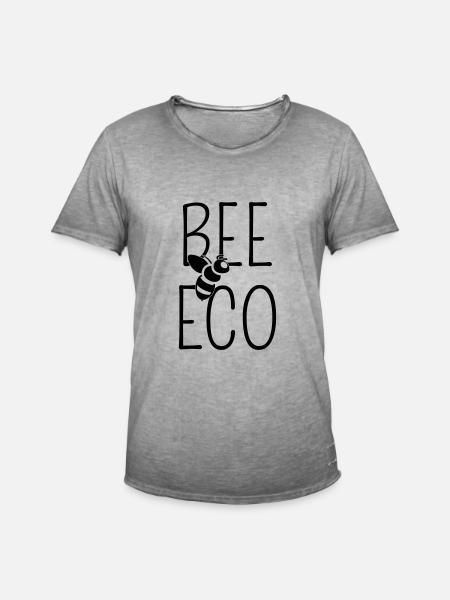 Bee eco 💚 Ecology - Bee - Ecological - Men's Vintage T-Shirt - vintage grey