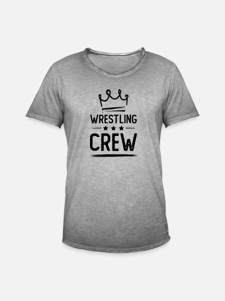 Wrestling Crew - Männer Vintage T-Shirt - Vintage Grau