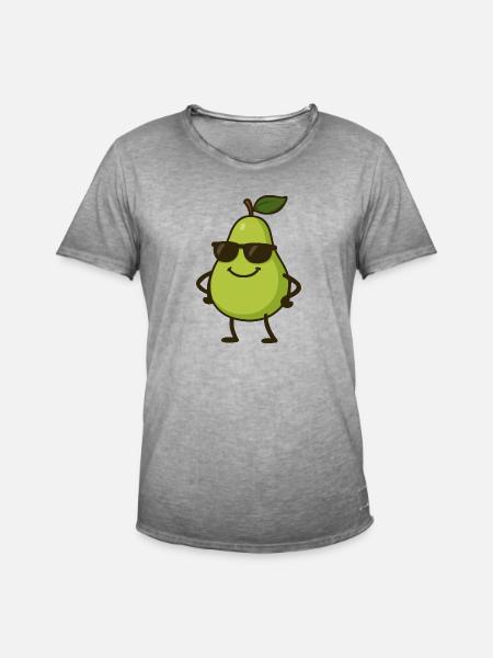birne comic cool - Männer Vintage T-Shirt - Vintage Grau
