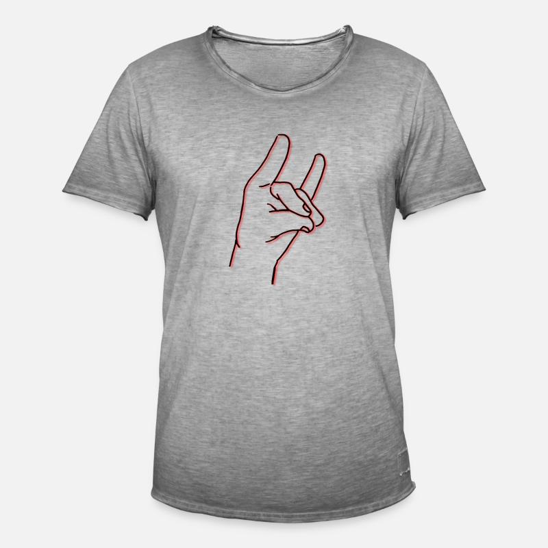 Handzeichen oder so - Männer Vintage T-Shirt - Vintage Grau