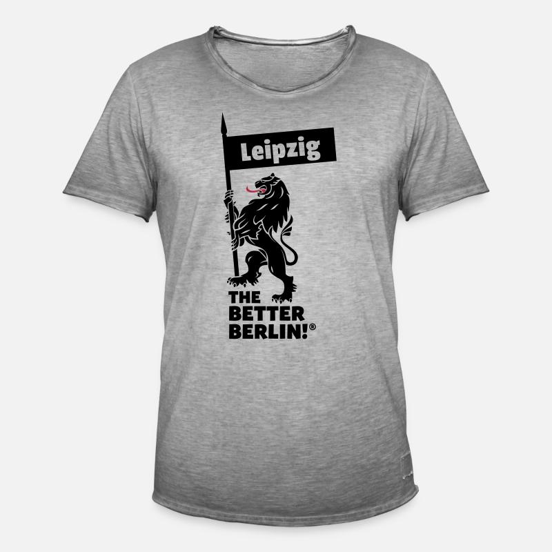 Leipzig THE BETTER BERLIN! - Männer Vintage T-Shirt - Vintage Grau