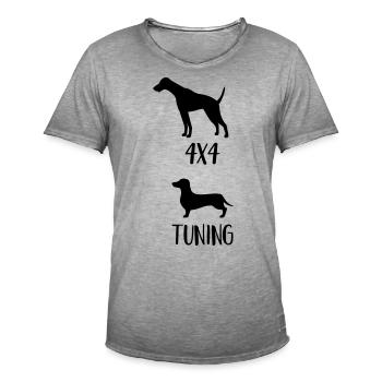 4x4 Dachshund - Men's Vintage T-Shirt - vintage grey - Front - Jose (178cm)