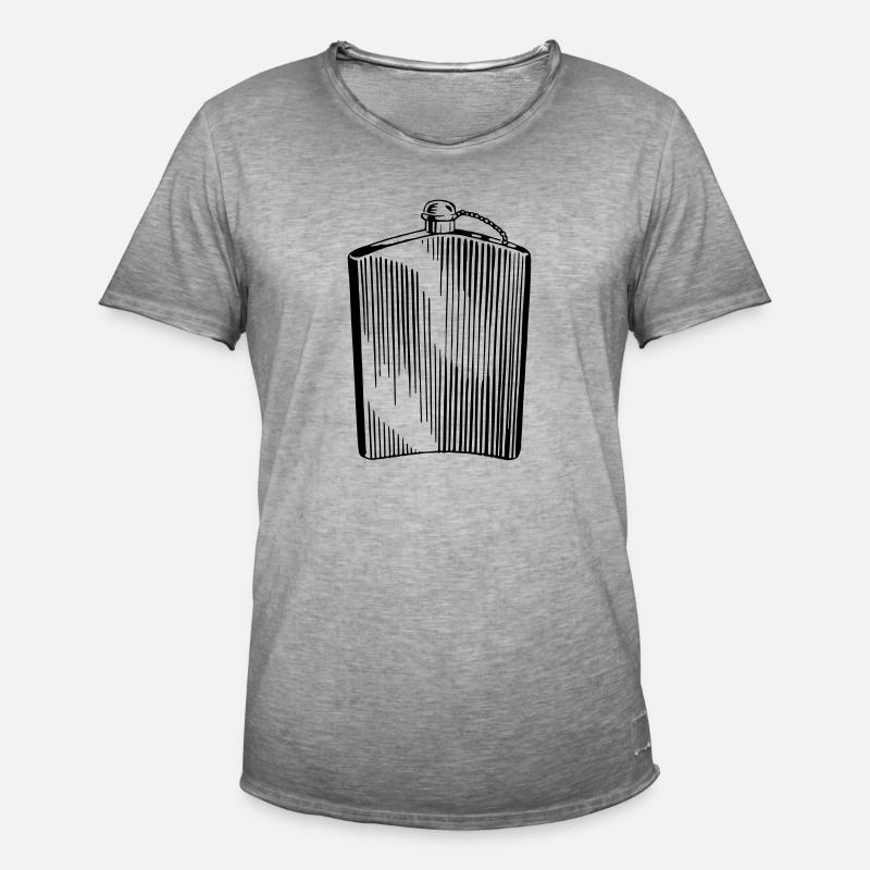 Flachmann Schnaps Flasche Geschenk Geschenkidee - Männer Vintage T-Shirt - Vintage Grau