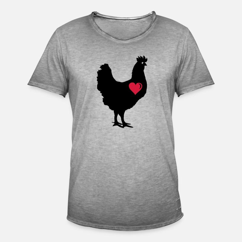 chicken_love_2 - Männer Vintage T-Shirt - Vintage Grau