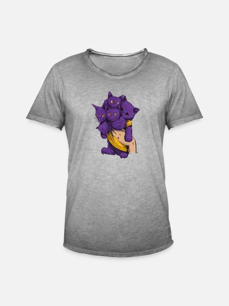 Katzenhyrda als Bouquet - Männer Vintage T-Shirt - Vintage Grau