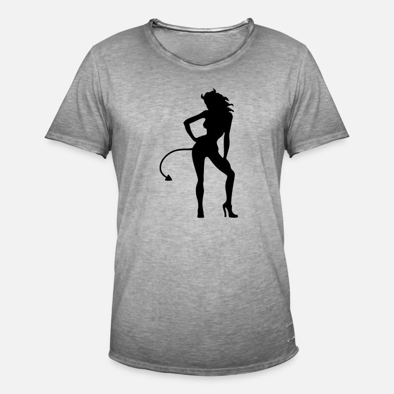 Devil - Devil - Men's Vintage T-Shirt - vintage grey