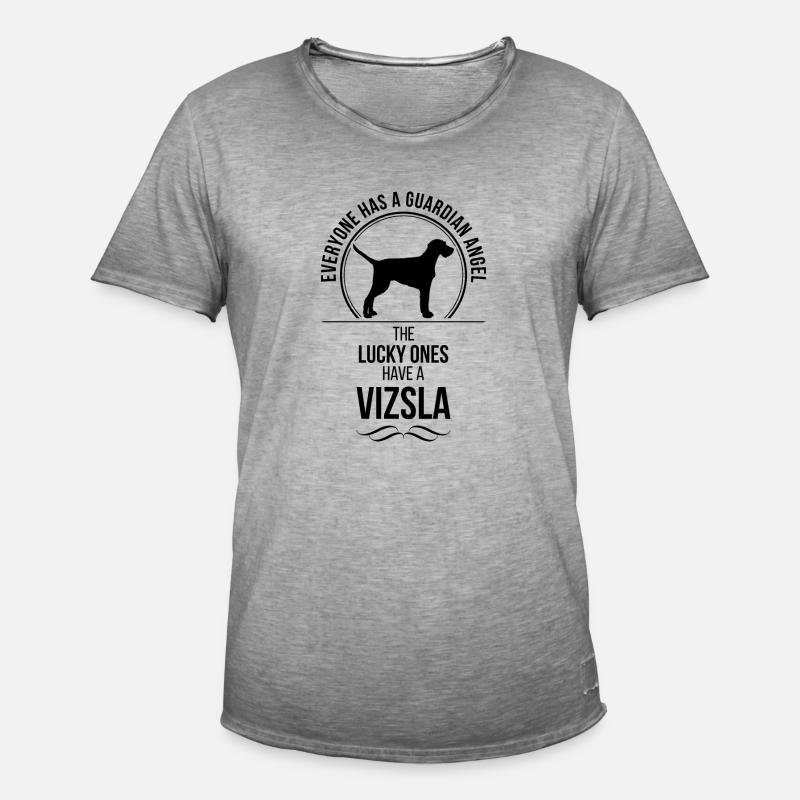 VIZSLA Cane angelo custode che dice Wilsigns - Maglietta vintage da uomo - vintage grigio