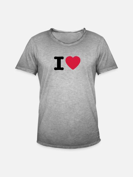 I love / I heart DELUXE - T-shirt vintage Homme - vintage gris