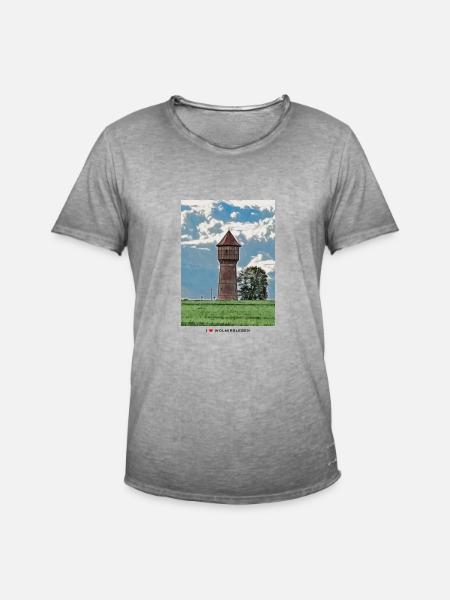 Wasserturm heller Stoff - Männer Vintage T-Shirt - Vintage Grau
