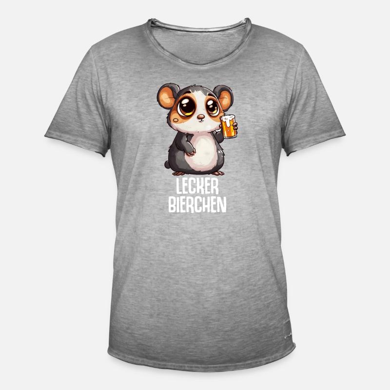 Lecker Bierchen Sad Hamster Meme Bier Mallorca - Männer Vintage T-Shirt - Vintage Grau