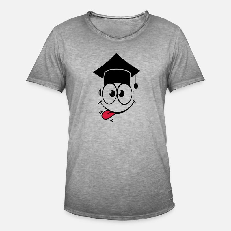 Gesicht Absolvent 1 - Männer Vintage T-Shirt - Vintage Grau
