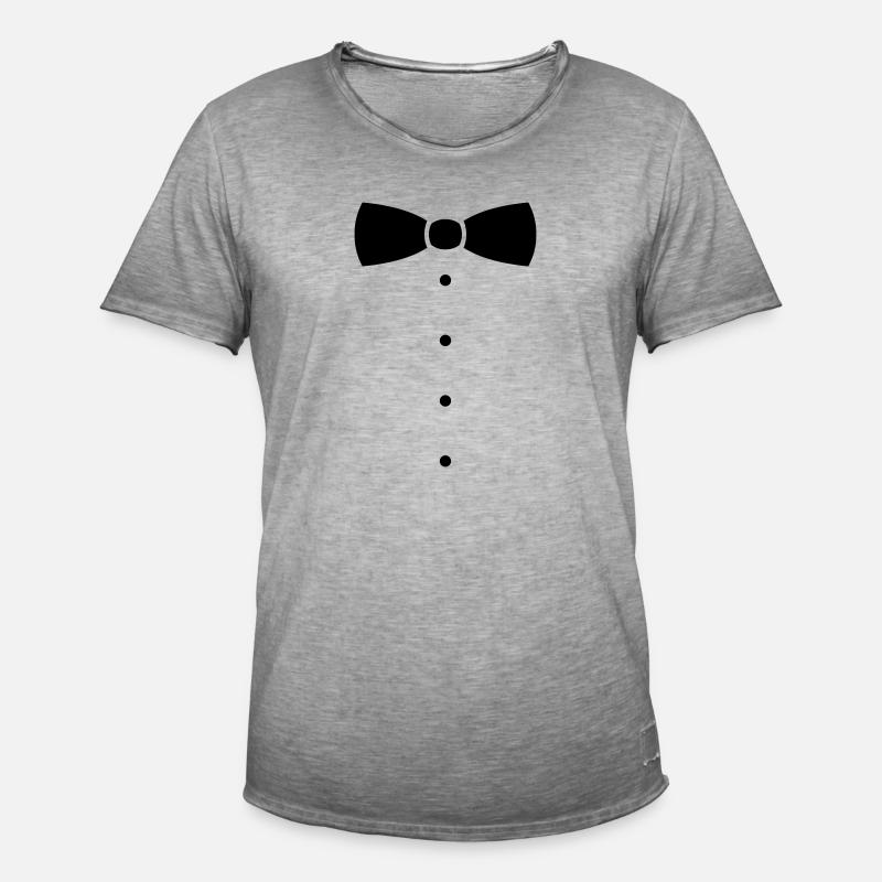 Fliege oder Krawatte Kostüm. - Männer Vintage T-Shirt - Vintage Grau