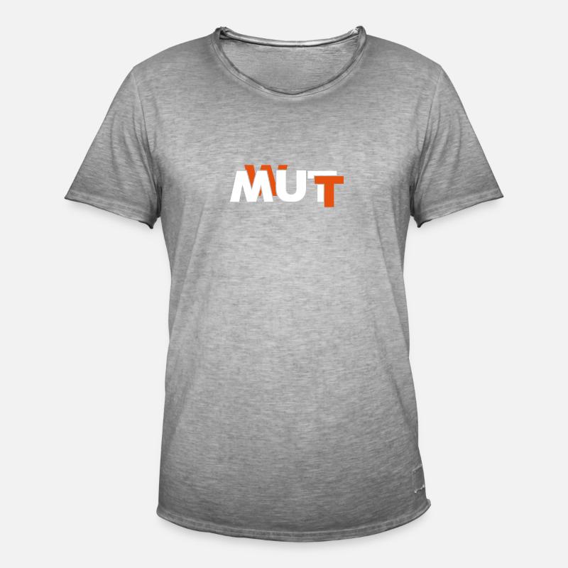 Wut oder Mut - Männer Vintage T-Shirt - Vintage Grau