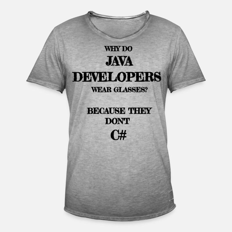 java developers joke Java Developer - T-shirt vintage Homme - vintage gris