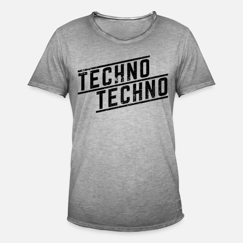 Techno Techno - Maglietta vintage da uomo - vintage grigio