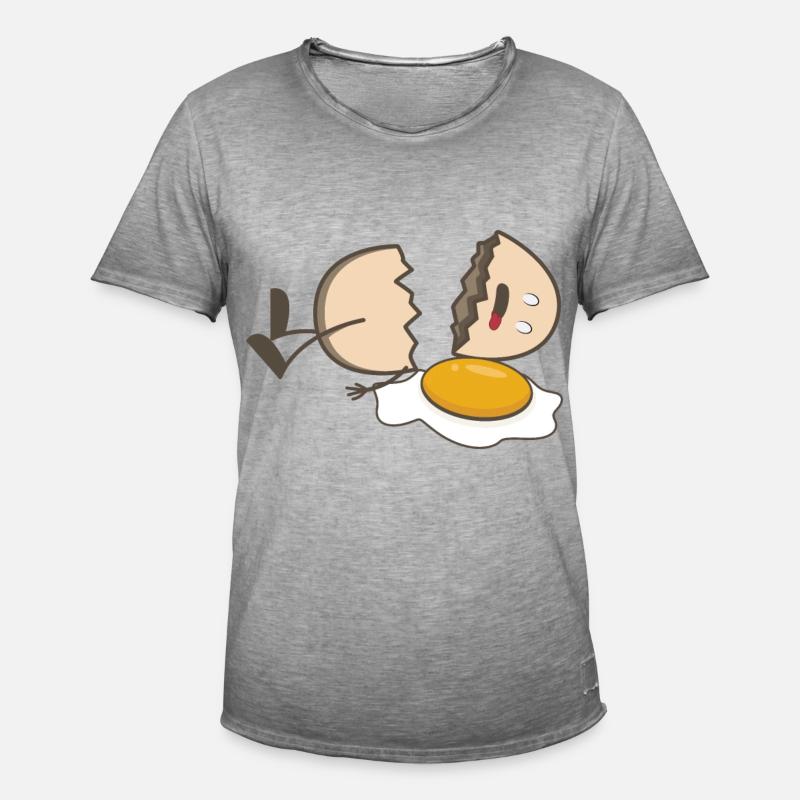 Broken egg. broken egg - Men's Vintage T-Shirt - vintage grey
