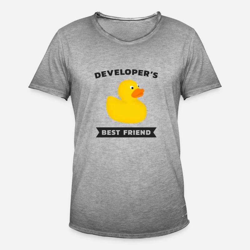 Programmierer Bester Gummiente Duck - Männer Vintage T-Shirt - Vintage Grau