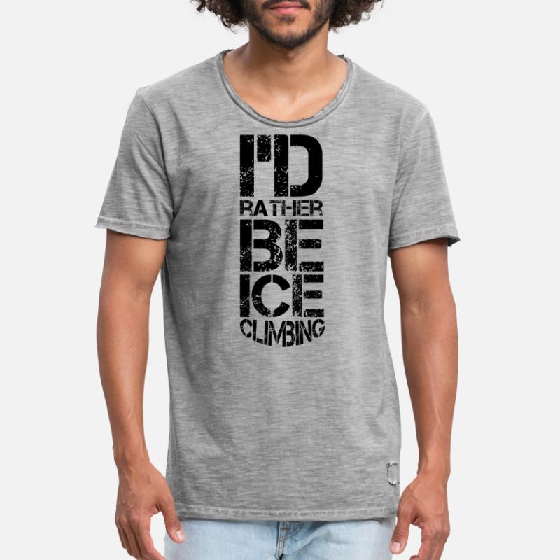 Eisklettern Eistour Eiswand Eiskletterer Eispickel Männer Vintage T-Shirt