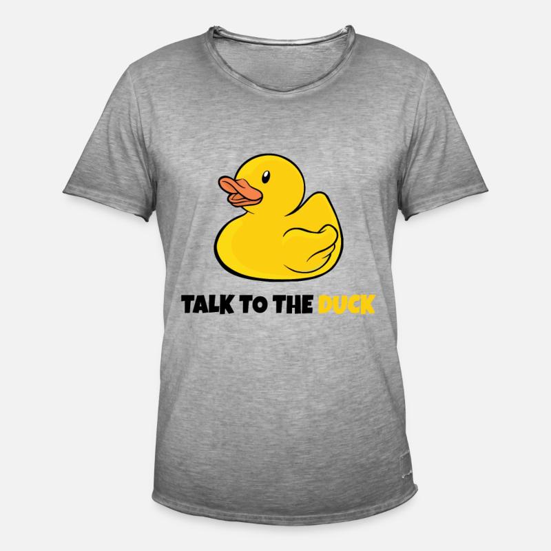 Programmer rubber duck debugging - Men's Vintage T-Shirt - vintage grey