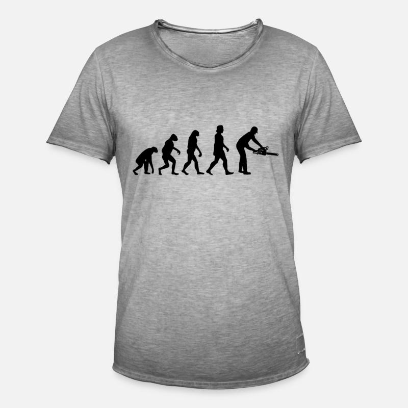 Baumfäller chainsaw evolution chainsaw - Men's Vintage T-Shirt - vintage grey