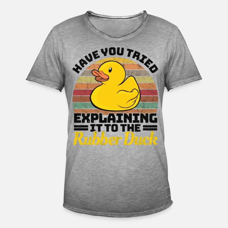 Programmierer Programming Duck Gummiente - Männer Vintage T-Shirt - Vintage Grau