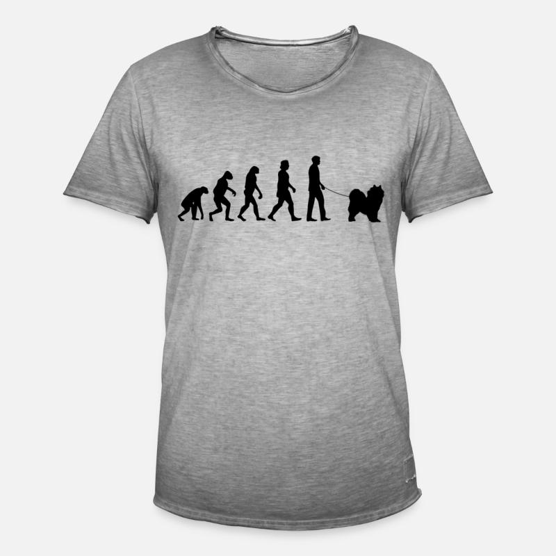 Samoyed Evolution Sled Dog Samoyed - Men's Vintage T-Shirt - vintage grey