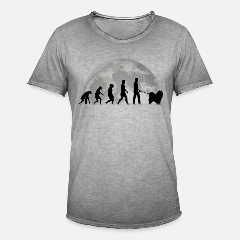 Samojede Evolution Mond Schlittenhund Samojeden - Männer Vintage T-Shirt - Vintage Grau
