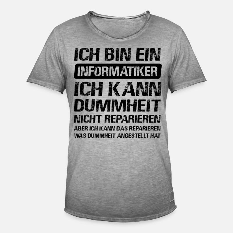 Informatiker Software Programmierer - Männer Vintage T-Shirt - Vintage Grau