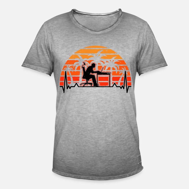 Informatiker Herzschlag Programmierer Computer - Männer Vintage T-Shirt - Vintage Grau