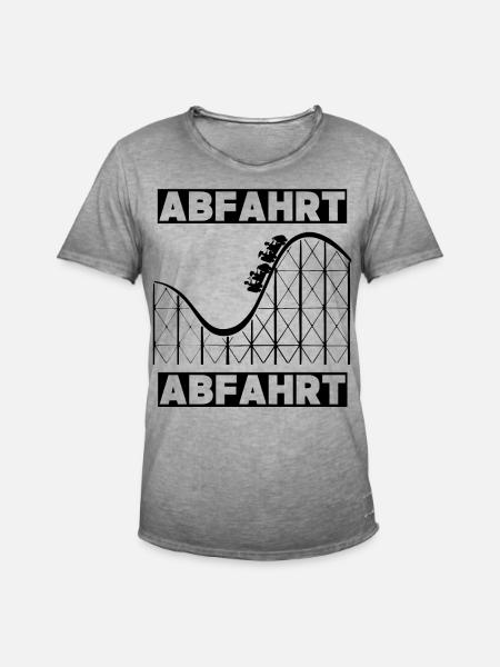 Abfahrt Abfahrt Achterbahn Freizeitpark T-Shirt - Männer Vintage T-Shirt - Vintage Grau