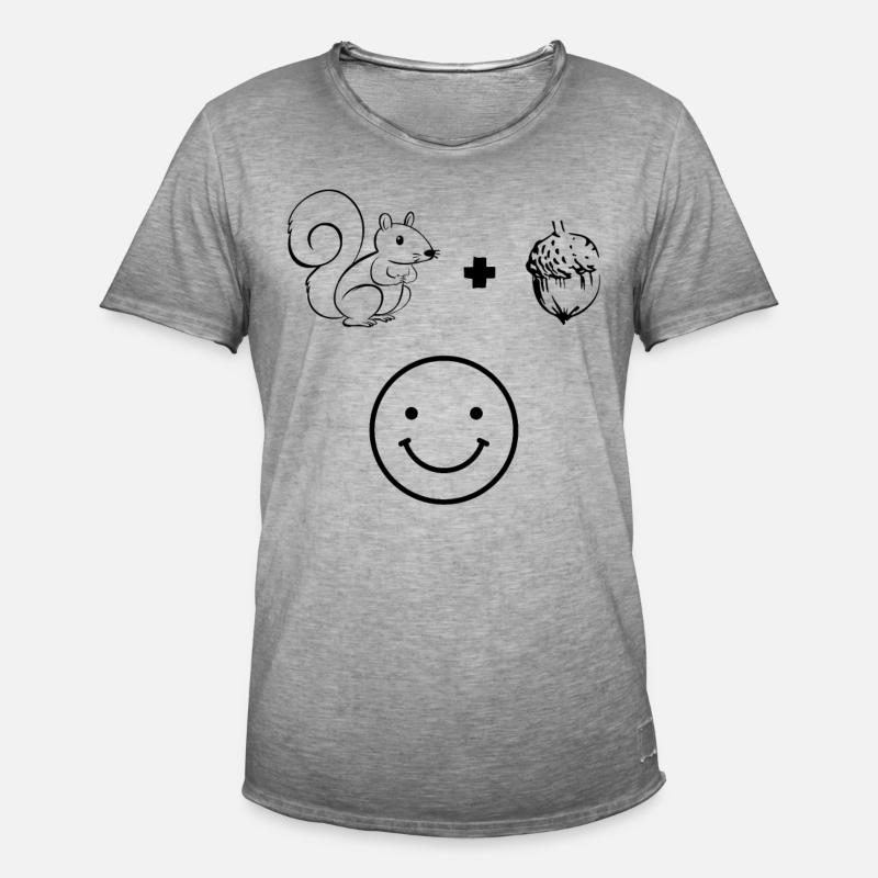Niedliches Eichhörnchen + Eichhörnchen = - Männer Vintage T-Shirt - Vintage Grau