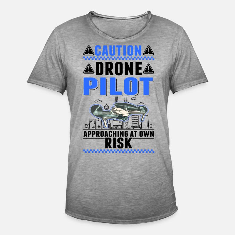 Attention Revised Drone Pilot Drones - Men's Vintage T-Shirt - vintage grey