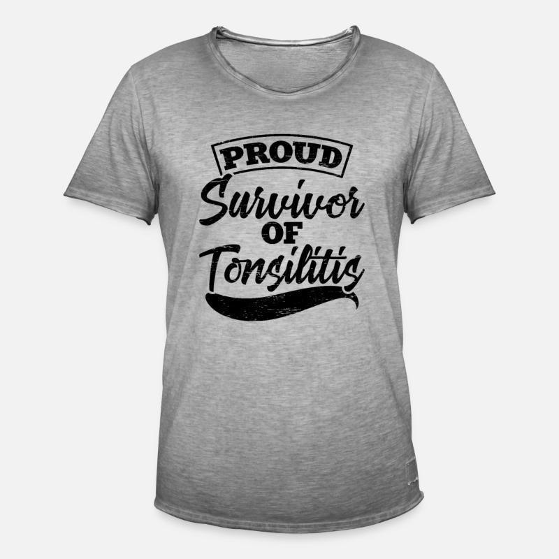 Stolzer Überlebender Einer Tonsillitis - Männer Vintage T-Shirt - Vintage Grau