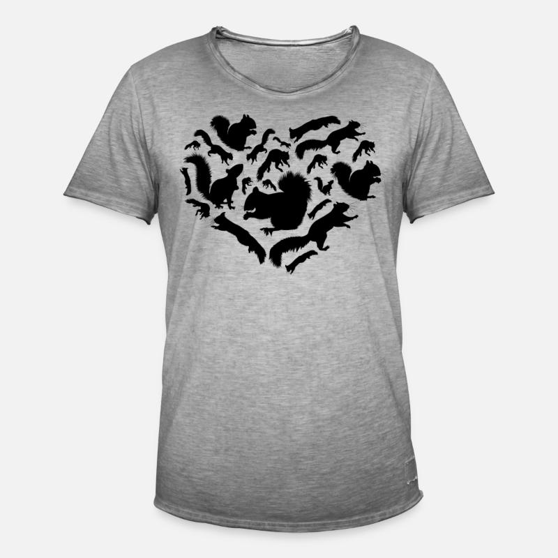 Eichhörnchen mit Eichhörnchen, süßes Eichhörnchen - Männer Vintage T-Shirt - Vintage Grau