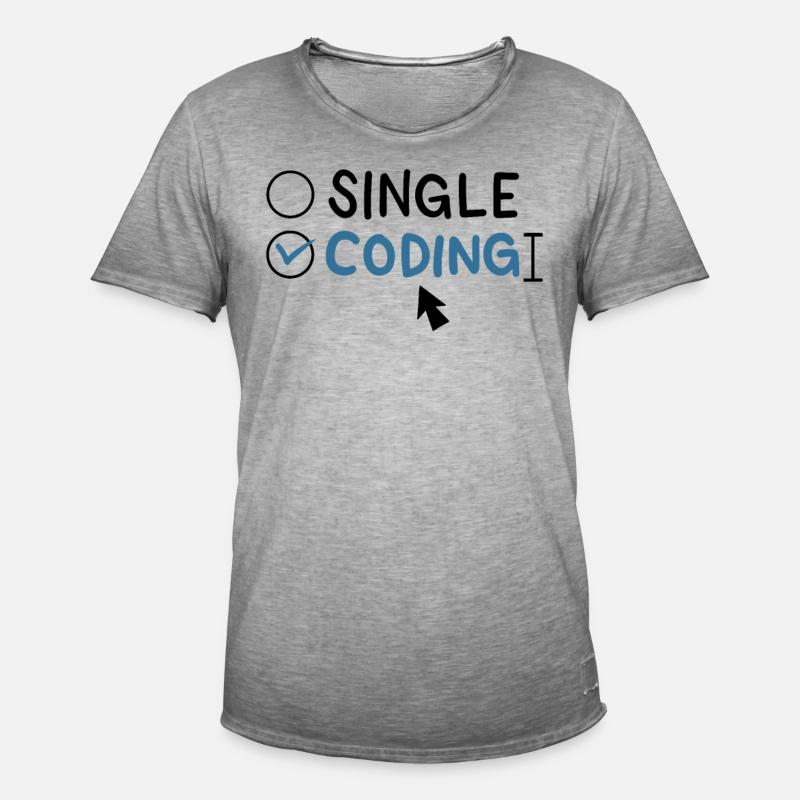 Programmierung Single Coding Software Engineer - Männer Vintage T-Shirt - Vintage Grau