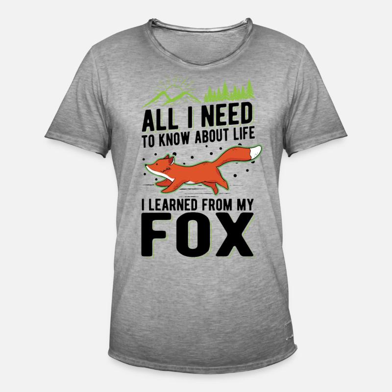 Fuchs Geschenk Rotfuchs - Männer Vintage T-Shirt - Vintage Grau