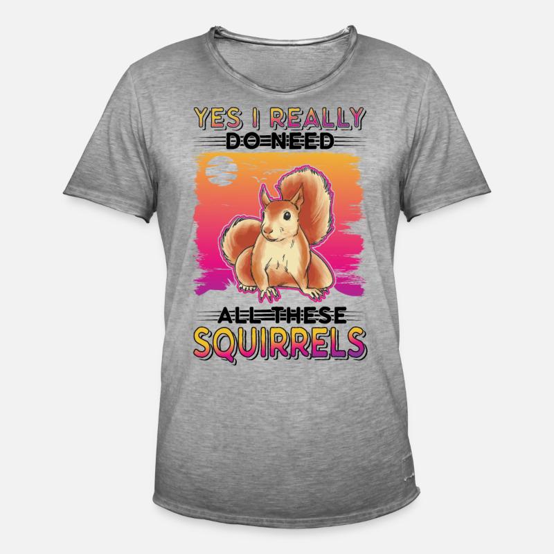 Eichhörnchen Geschenk Grauhörnchen Squirrel - Männer Vintage T-Shirt - Vintage Grau
