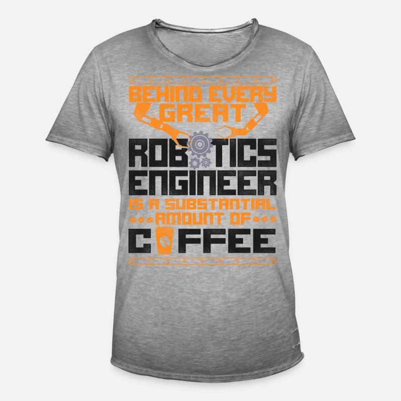 Robot Robotics Engineer Coffee - Männer Vintage T-Shirt - Vintage Grau