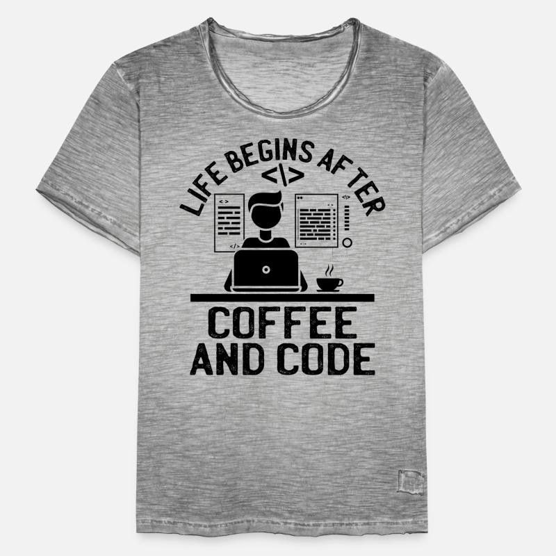 Café Codage Programmeur Codeur Développeur Nerd Coff T-shirt vintage Homme