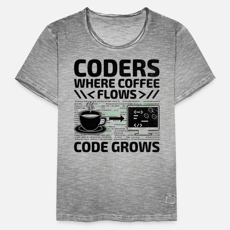 Kaffee-Codierung Programmierer Programmierer Entwickler Nerd Coff Männer Vintage T-Shirt